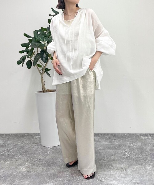 「fredy emue」 長袖ブラウス 38 ダークブラウン レディース_画像3