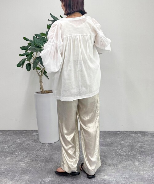 「fredy emue」 長袖ブラウス 38 ダークブラウン レディース_画像4