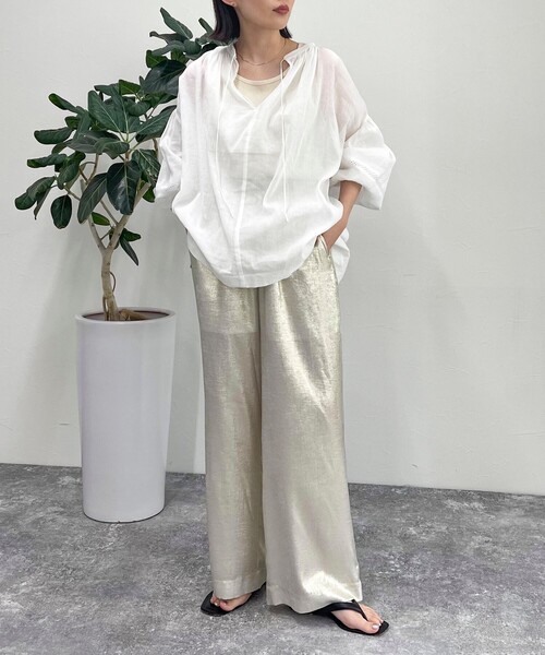 「fredy emue」 長袖ブラウス 38 ダークブラウン レディース_画像6