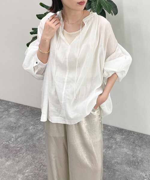 「fredy emue」 長袖ブラウス 38 ダークブラウン レディース_画像7