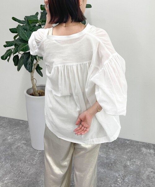 「fredy emue」 長袖ブラウス 38 ダークブラウン レディース_画像9