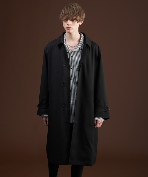 定価17万＊未使用級✨コルネリアーニ ステンカラーコート 中綿 50 XL 黒 ステンカラー コート 中綿 シングル アウター フォーマル 秋冬 大きい