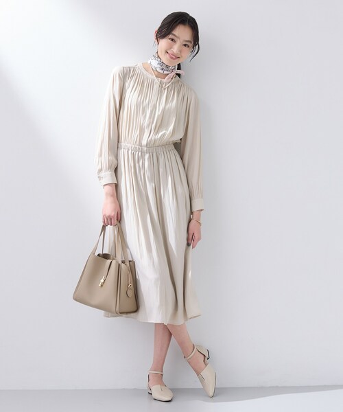 INDIVI（インディヴィ） ワンピース 「洗える／セレモニー」ギャザー