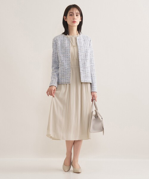 インディヴィ（INDIVI）/【洗える／セレモニー】ギャザーフレアワンピース INDIVI（インディヴィ） ワンピース 「洗える／セレモニー」ギャザー