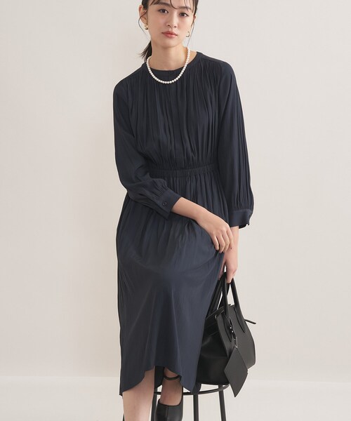 INDIVI（インディヴィ） ワンピース 「洗える／セレモニー」ギャザー
