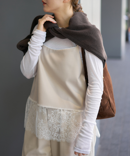 IENA（イエナ） ブラウス シャツ 「追加」レースヘムキャミソール