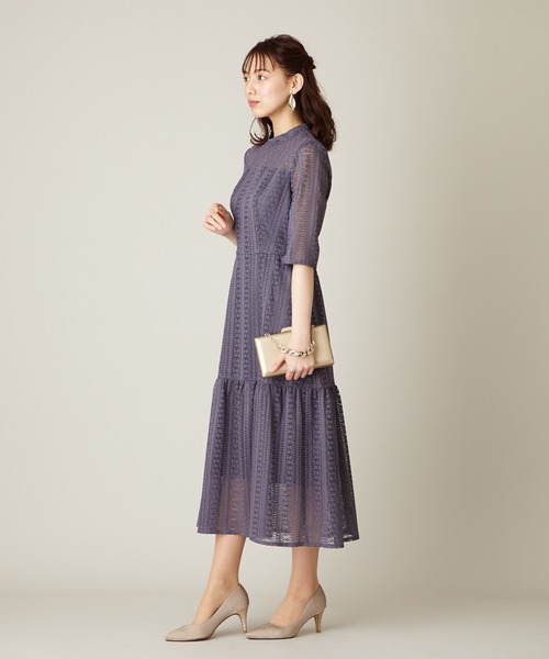 AIMER（エメ） 7分袖ワンピース S パープル系その他3 レディース