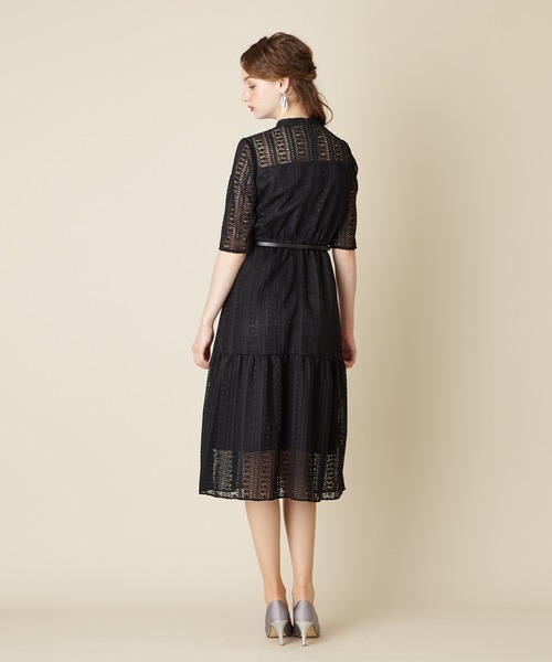 「AIMER」 7分袖ワンピース S パープル系その他3 レディース_画像5