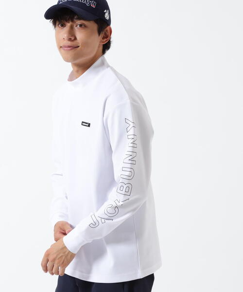 Jack Bunny ハイネックシャツ　ホワイト5サイズ Jack Bunny!!（ジャックバニー） tシャツ ストレッチ天竺長袖