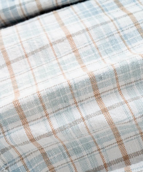 シャツ COTTON FLANNEL PLAID OPEN COLLAR SHIRT : DISTRESSED メンズ_3