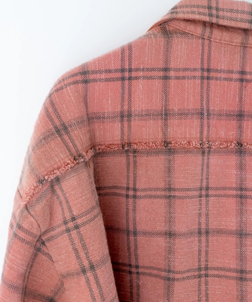 シャツ COTTON FLANNEL PLAID OPEN COLLAR SHIRT : DISTRESSED メンズ_6