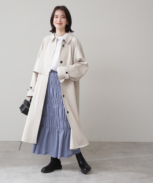 「N.（N. Natural Beauty Basic）」 ステンカラーコート MEDIUM ベージュ レディース_画像6
