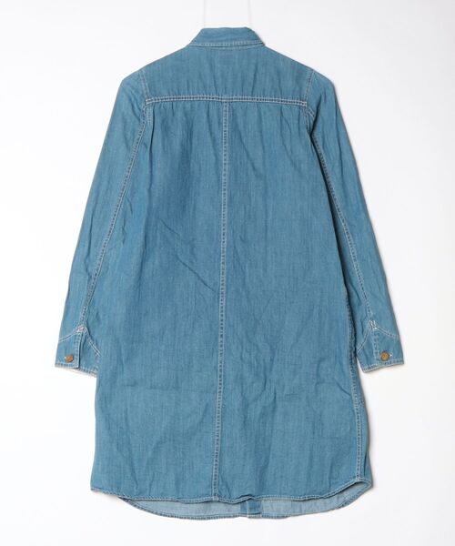 「Lee」 長袖ワンピース S ブルー レディース_画像2