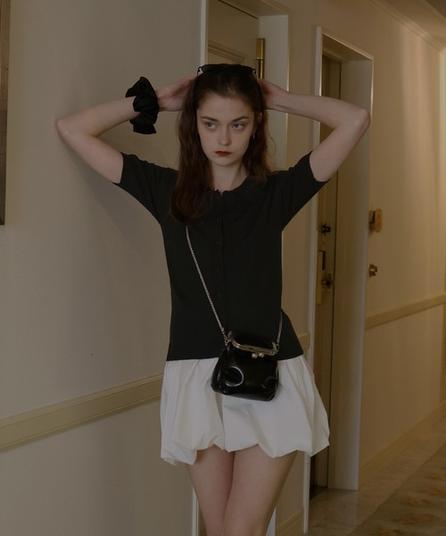 「Mili affinity」 半袖ニット FREE グレー レディース_画像5