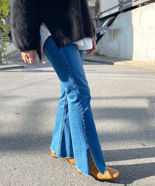 「SHENERY」 ブーツカットデニムパンツ 36 ブルー レディース_画像3