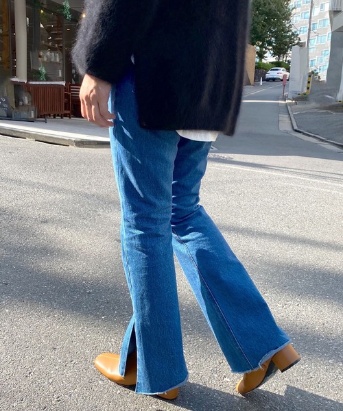 「SHENERY」 ブーツカットデニムパンツ 36 ブルー レディース_画像5