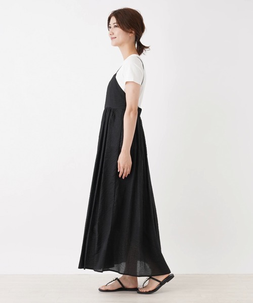 「en recre」 キャミソールワンピース 2 チョコ レディース_画像3