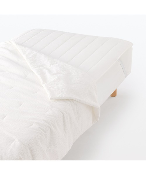 無印良品（MUJI） ベッド 寝具 綿 サッカー織 敷パッド／D 140