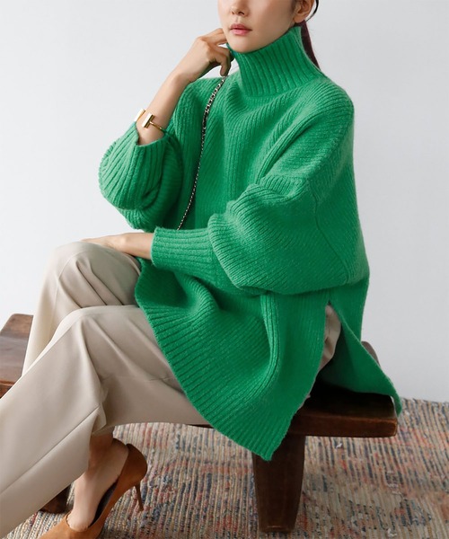 「ELFRANK」 長袖ニット FREE オフホワイト レディース_画像2