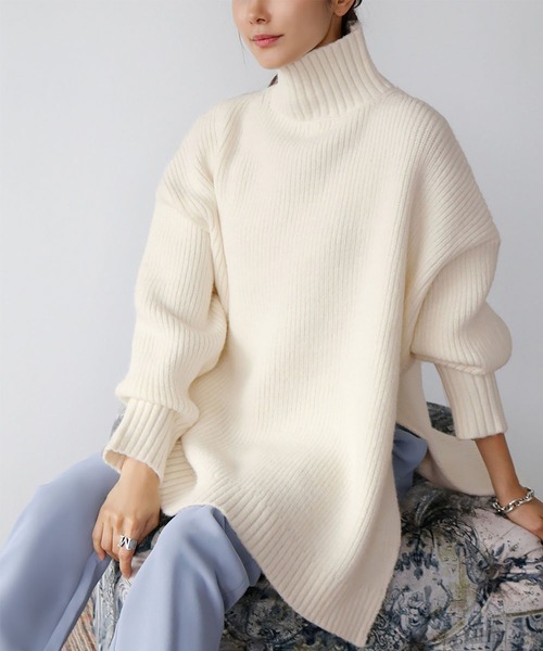 「ELFRANK」 長袖ニット FREE オフホワイト レディース_画像8