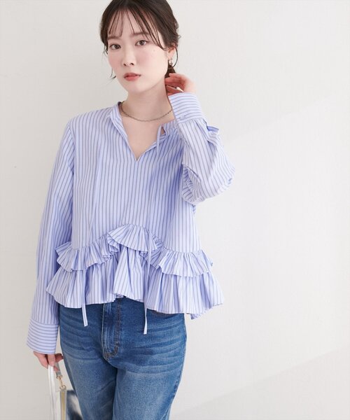 natural couture ブラウス シャツ ティアードフリルブラウス