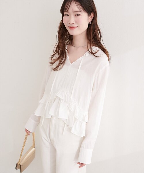 natural couture ブラウス シャツ ティアードフリルブラウス