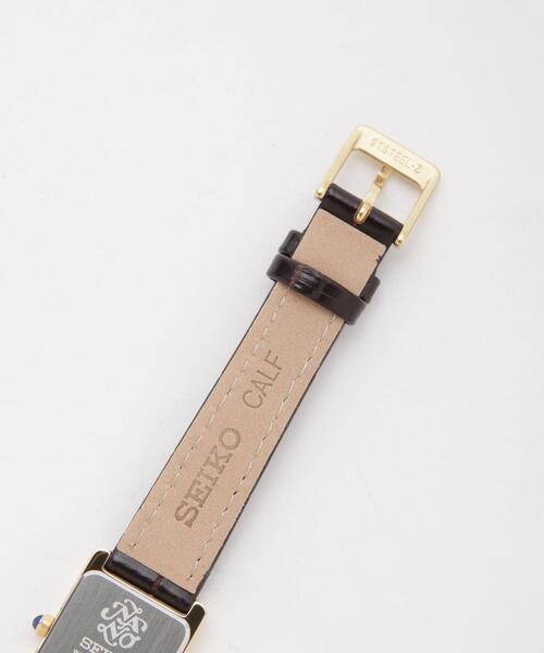 SEIKO CREADOR 14Kベゼル クォーツ 腕時計 レディース スクエア SEIKO（セイコー） 腕時計 コラボレーション スクエア D.ブラウン