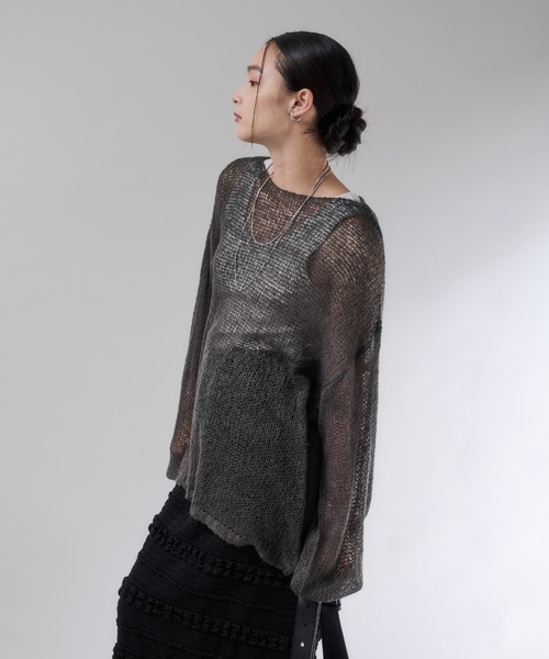 「Shelly island」 長袖ニット FREE チャコールグレー レディース_画像4