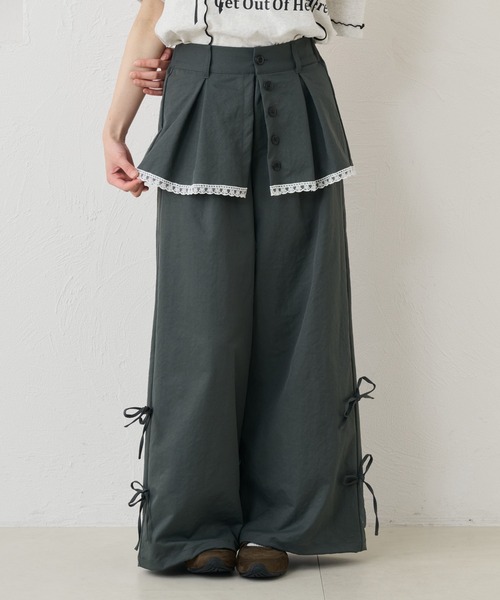 kutir（クティール） ワイドパンツ パンツ 「新色追加」レースリボン