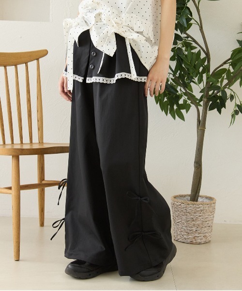 kutir（クティール） ワイドパンツ パンツ 「新色追加」レースリボン
