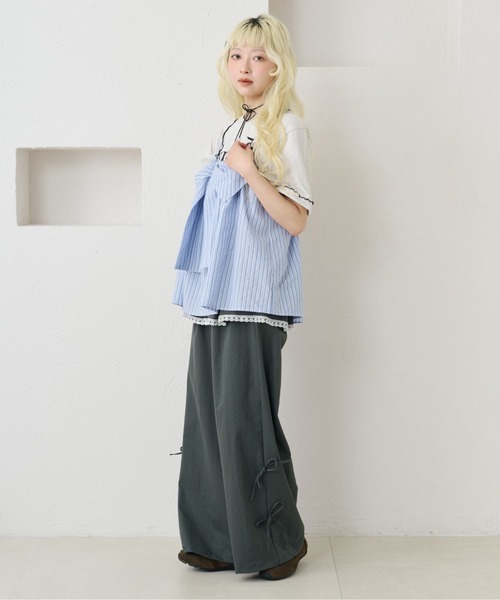 kutir（クティール） パンツ 「新色追加」レースリボンレイヤード
