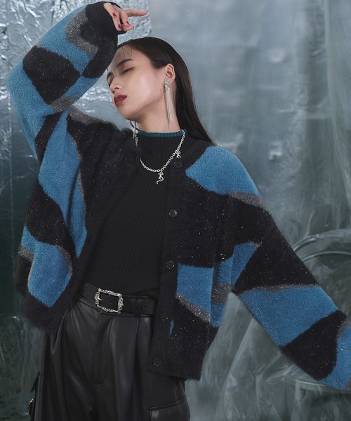 「HARE」 ニットカーディガン FREE ライトグレー レディース_画像3