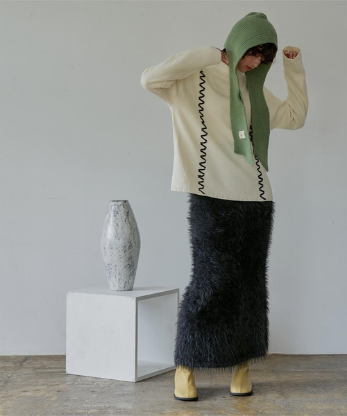 「miette」 ニットスカート FREE ブラック レディース_画像5