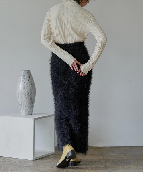 「miette」 ニットスカート FREE ブラック レディース_画像6