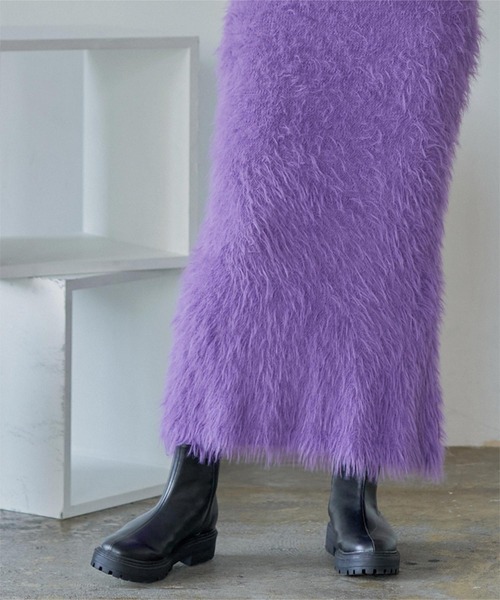 「miette」 ニットスカート FREE ブラック レディース_画像9