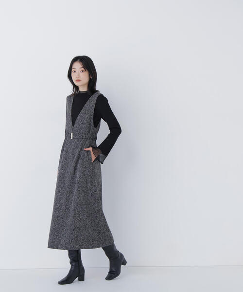 「NATURAL BEAUTY BASIC」 サロペットスカート SMALL ブラック系その他 レディースの画像