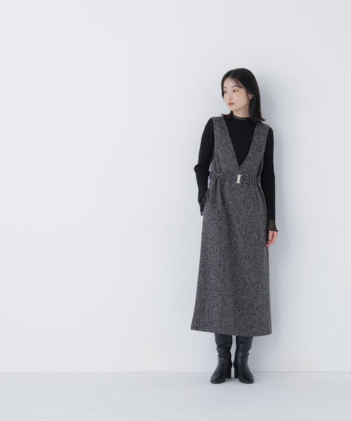 「NATURAL BEAUTY BASIC」 サロペットスカート SMALL ブラック系その他 レディースの画像