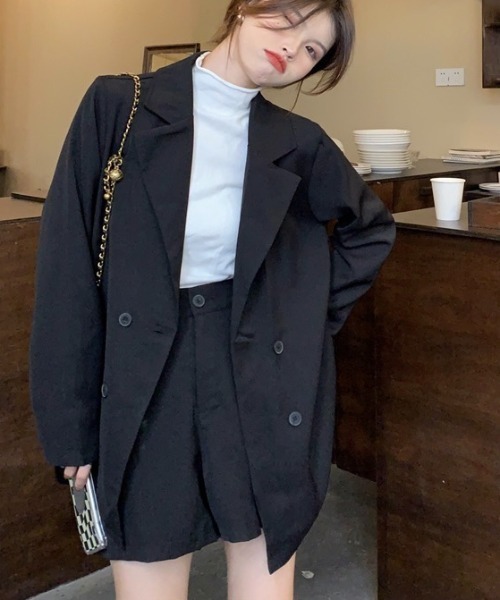 「LADY LIKE」 セットアップ M ブラック×グリーン レディース_画像6