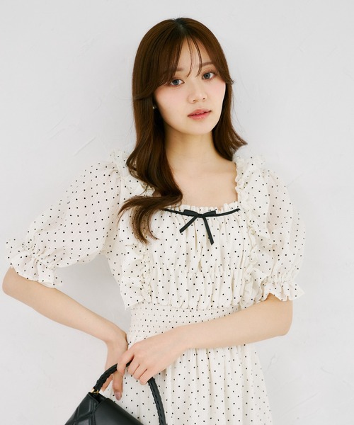 tocco closet（トッコ クローゼット） ワンピース リボン＆フリル付き 
