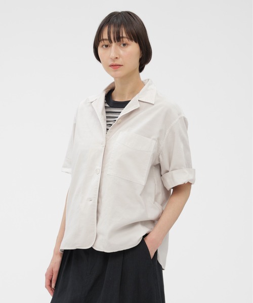 MHL.（エムエイチエル） ブラウス シャツ 半袖 GARMENT DYED FINE
