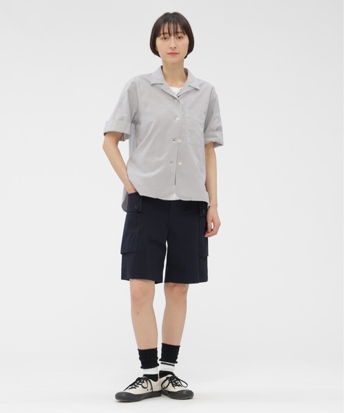 MHL.（エムエイチエル） ブラウス シャツ 半袖 GARMENT DYED FINE