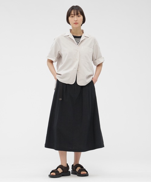 MHL.（エムエイチエル） ブラウス シャツ 半袖 GARMENT DYED FINE