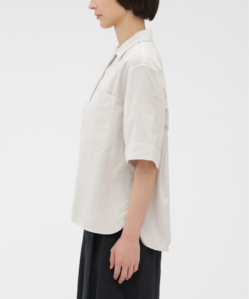 MHL.（エムエイチエル） ブラウス シャツ 半袖 GARMENT DYED FINE