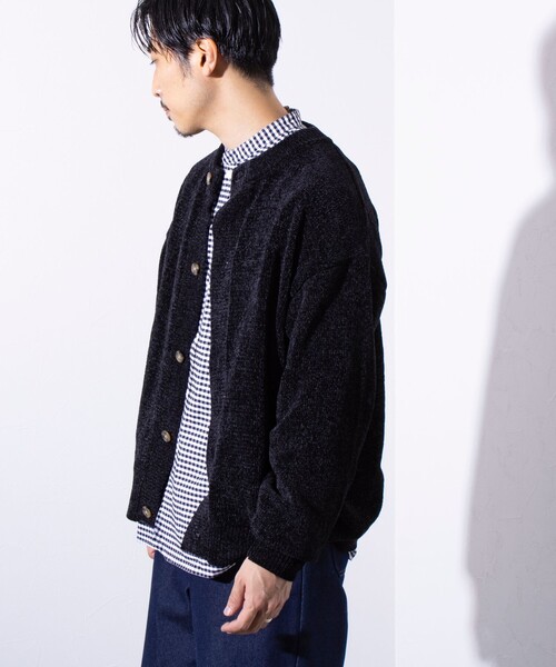 「GLOSTER」 ニットカーディガン M スミクロ メンズ_画像4