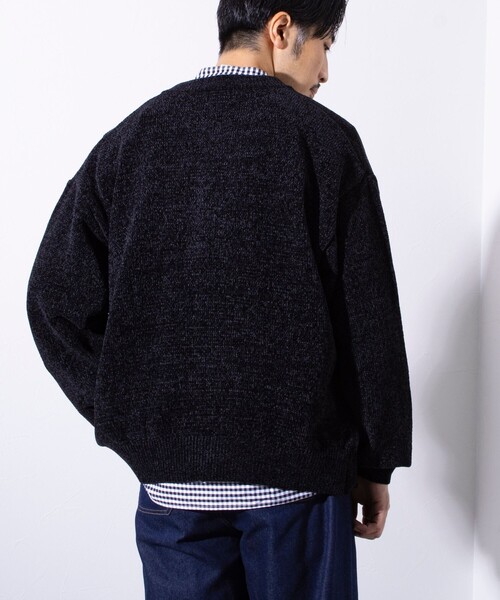 「GLOSTER」 ニットカーディガン M スミクロ メンズ_画像5