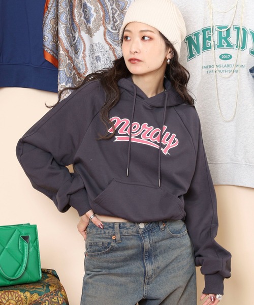 「NERDY」 プルオーバーパーカー M グレー レディース_画像2