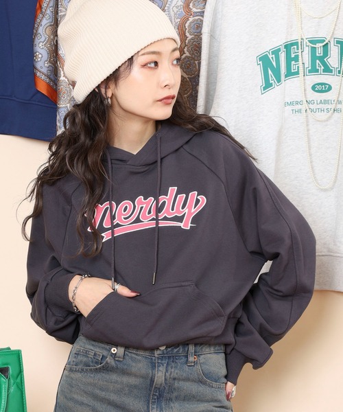「NERDY」 プルオーバーパーカー M グレー レディース_画像4