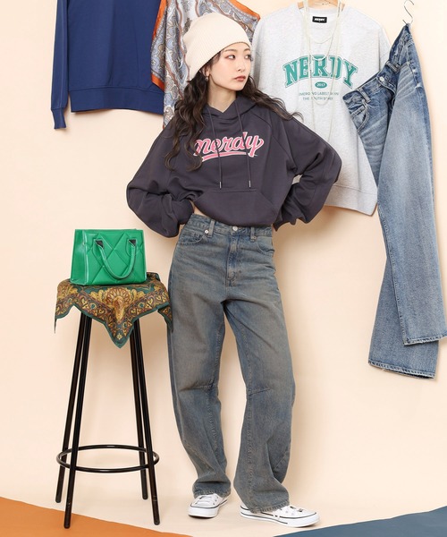 「NERDY」 プルオーバーパーカー M グレー レディース_画像6