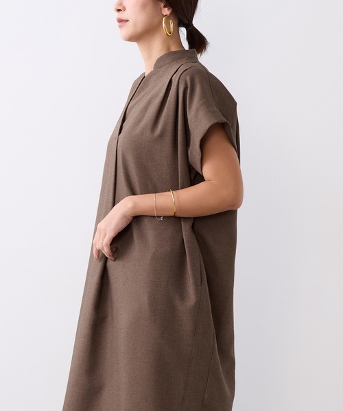 MICA&DEAL タックショルダーワンピース 36 MICA&DEAL（マイカアンドディール） ワンピース 半袖 タックショルダー