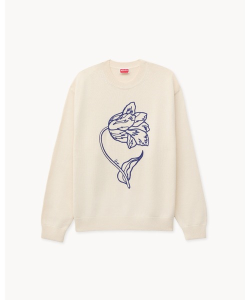 'KENZO Tulip' エンブロイダリー ジャンパー イン ウール ＆ コットン メンズの画像